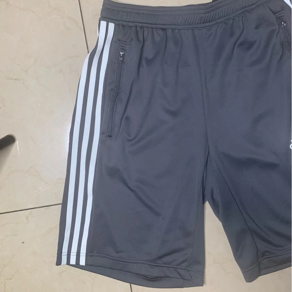 Sz Small Adidas Gray Athletic Shorts with Three Stripes